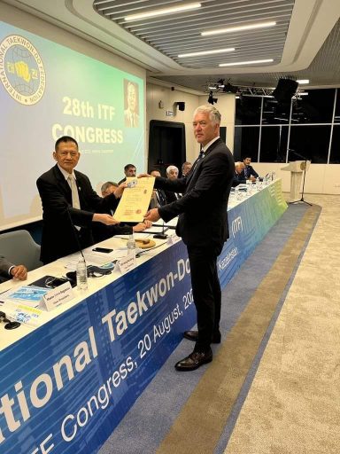 Marco Zandbergen VIII Dan promotie, 28de ITF Congress, Astana, Kazakhstan
