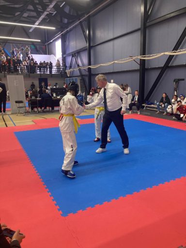 Sparring mat scheidsrechter.